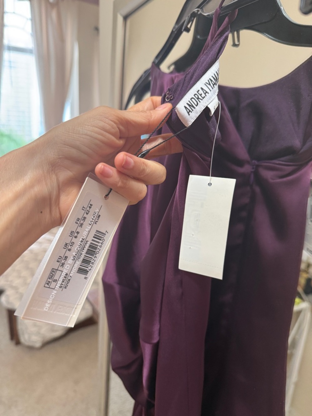 ANDREA IYAMAH Reni Plum Dress in Satin NWT Small - Picture 9 of 13